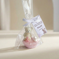 „Мече с мъфин – свещ с цифра за бебешки празник“