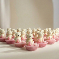 „Мече с мъфин – свещ с цифра за бебешки празник“