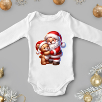 Бебешко боди -Дядо коледа с мече