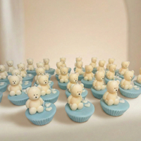 „Мече с мъфин – свещ с цифра за бебешки празник“