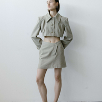 TRIANGLE TAUPE MELANGE SKIRT