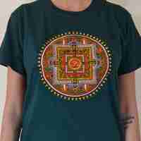 Buddha mandala with OM Embroidery T-shirt