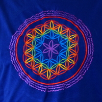 Flower of Life mandala Embroidery T-shirt