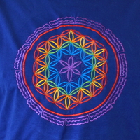 Flower of Life mandala Embroidery T-shirt