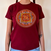 Buddha mandala with OM Embroidery T-shirt