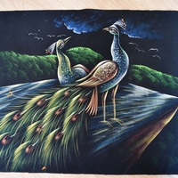 Hand Painted on black canvas 