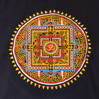Buddha mandala with OM (handmade embroidery T-shirt)