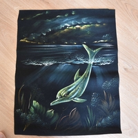 Hand Painted on black canvas 