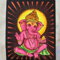 Handmade UV Painting ''Ganesha''