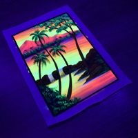 Hanmade UV LED Painting ''Tropical Sunset