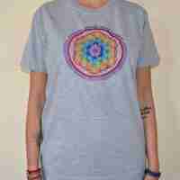 Flower of Life mandala Embroidery T-shirt