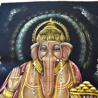 Hand Painted on black canvas 