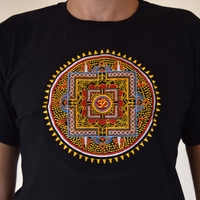 Buddha mandala with OM (handmade embroidery T-shirt)