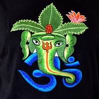 Ganesha with OM (handmade embroidery T-shirt)