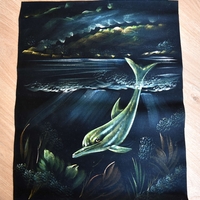 Hand Painted on black canvas 