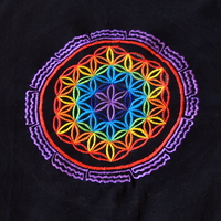 Flower of Life mandala Embroidery T-shirt