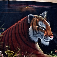 Hand Painted on black canvas 