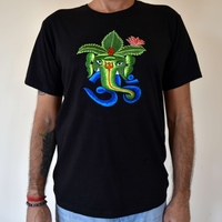 Ganesha with OM (handmade embroidery T-shirt)