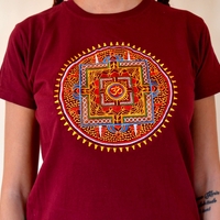 Buddha mandala with OM Embroidery T-shirt