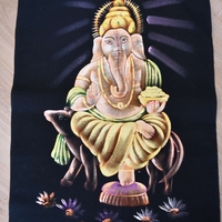 Hand Painted on black canvas 