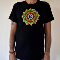 Double Lotus with Yin and Yang Embroidery T-shirt