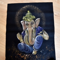 Hand Painted on black canvas 