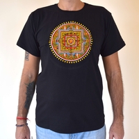 Buddha mandala with OM (handmade embroidery T-shirt)