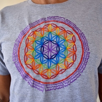 Flower of Life mandala Embroidery T-shirt