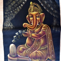 Hand Painted on black canvas 