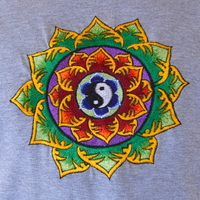 Double Lotus with Yin and Yang Embroidery T-shirt
