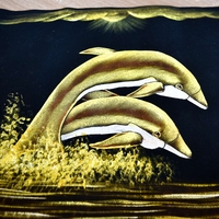Hand Painted on black canvas 