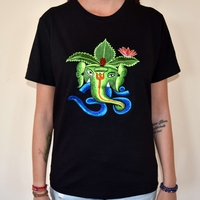 Ganesha with OM (handmade embroidery T-shirt)