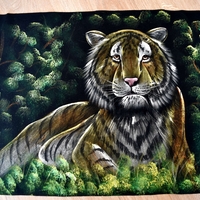 Hand Painted on black canvas 