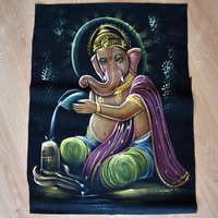 Hand Painted on black canvas 