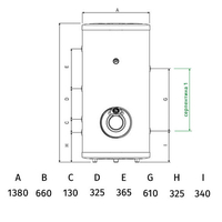 Стоящ бойлер Tedan Comby inox BT 280л, 6kW - неръждаем със серпентина