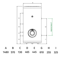 Стоящ бойлер Tedan Comby inox BT 160л, 3kW - неръждаем със серпентина