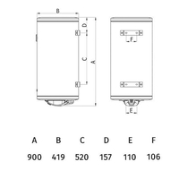 Вертикален бойлер Tedan Klassa Inox 80 - неръждаем