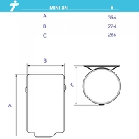 Малолитражен бойлер Tedan Mini 8N Inox - над мивка