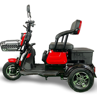 Електрическа двуместна триколка С1 | Червена, 1500W, 48/20Аh