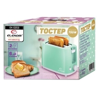 Тостер ЕК-0203, 750W, Стоп бутон, 2 филийки, 6 степени