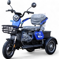 Електрическа двуместна триколка С1 | Синя, 1500W, 48/20Аh