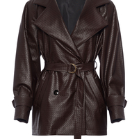 NAMELESS Leather short Trench coat
