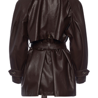 NAMELESS Leather short Trench coat