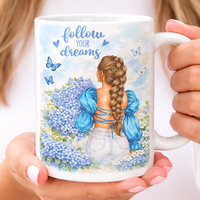 Чаша „Follow Your Dreams“ / „Честит рожден ден“ – Подарък за момиче