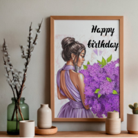 Рамка за рожден ден ''ДАМАТА С ЛЮЛЯЦИТЕ ''