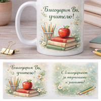 Чаша „Благодарим Ви, учителю“ – Подарък за учител