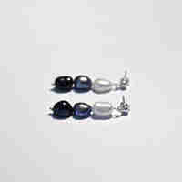 Sterling Silver 925 Earrings With Three Pearls 8-9mm