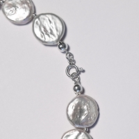 White Coin Pearl Sterling Silver 925 Necklace