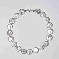 White Coin Pearl Sterling Silver 925 Necklace