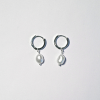 Sterling Silver 925 Earrings with White Pearls